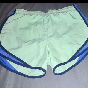 Nike Light Green Women's Running Shorts with Navy Trim